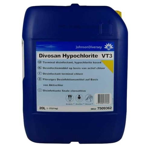 Divosan Hypochlorite 23,6 kg – koncentrat dezynfekcyjny na bazie podchlorynu sodu, przeznaczony do dezynfekcji powierzchni w przemyśle spożywczym, napojowym i mleczarskim